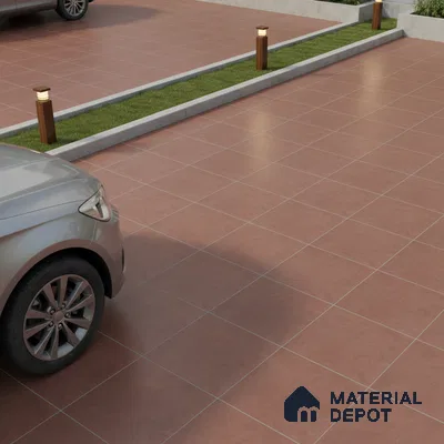 Parking Cement Floor Tile TL 08206 C Kottai Cotto 16 inch x 16 inch | Vitrified Anti Slip Matte Finish Heavy Duty Tile - 12 mm | Suitable For High Traffic Areas, Parking, Balcony | Pattern Alignment May Vary | 2-3 mm Spacer is Mandatory (Sample)