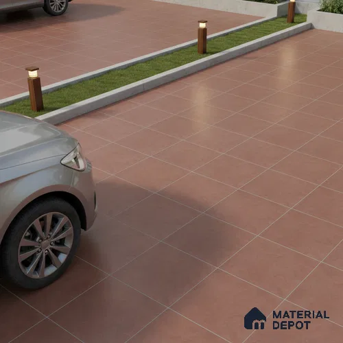 Parking Cement Floor Tile TL 08206 C Kottai Cotto 16 inch x 16 inch | Vitrified Anti Slip Matte Finish Heavy Duty Tile - 12 mm | Suitable For High Traffic Areas, Parking, Balcony | Pattern Alignment May Vary | 2-3 mm Spacer is Mandatory