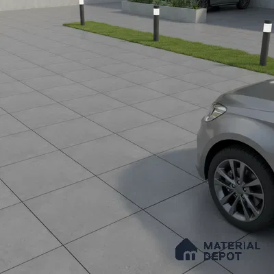 Parking Cement Floor Tile TL 08206 E Kottai Gris 16 inch x 16 inch | Vitrified Anti Slip Matte Finish Heavy Duty Tile - 12 mm | Suitable For High Traffic Areas, Parking, Balcony | Pattern Alignment May Vary | 2-3 mm Spacer is Mandatory (Sample)