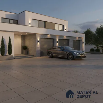 Plain Parking Floor Tile TL 08206 G Kottai Verde 16 inch x 16 inch | Vitrified Anti Slip Matte Finish Heavy Duty Tile - 12 mm | Suitable For High Traffic Areas, Parking, Balcony | Pattern Alignment May Vary | 2-3 mm Spacer is Mandatory