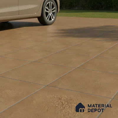 Parking Stone Floor Tile TL 08206 Kottai Cafe 16 inch x 16 inch | Vitrified Anti Slip Matte Finish Heavy Duty Tile - 12 mm | Suitable For High Traffic Areas, Parking, Balcony | Pattern Alignment May Vary | 2-3 mm Spacer is Mandatory