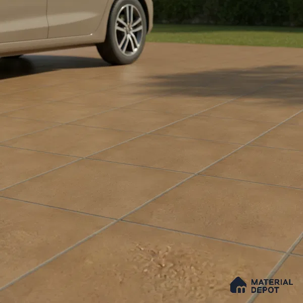 Parking Stone Floor Tile TL 08206 Kottai Cafe 16 inch x 16 inch | Vitrified Anti Slip Matte Finish Heavy Duty Tile - 12 mm | Suitable For High Traffic Areas, Parking, Balcony | Pattern Alignment May Vary | 2-3 mm Spacer is Mandatory
