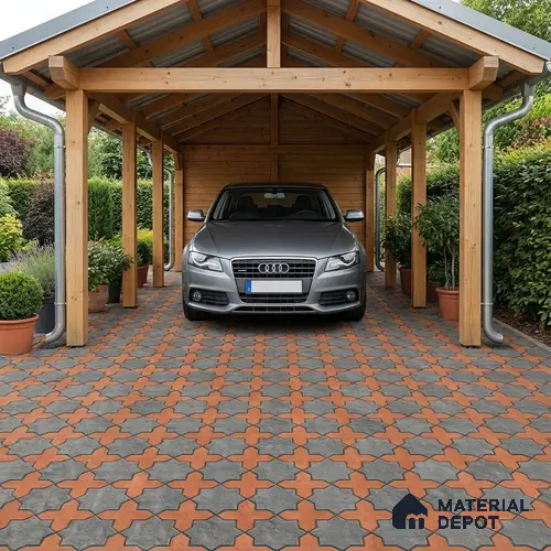 Parking Stone Wall & Floor Tile TL 08208 B Raven Nero 16 inch x 16 inch | Vitrified Anti Slip Matte Finish Heavy Duty Tile - 12 mm | Suitable For High Traffic Areas, Parking, Balcony | Pattern Alignment May Vary | 2-3 mm Spacer is Mandatory