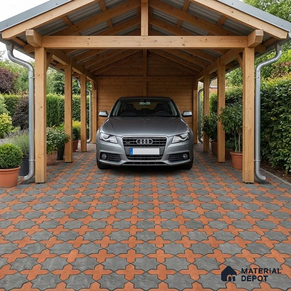 Parking Stone Wall & Floor Tile TL 08208 B Raven Nero 16 inch x 16 inch | Vitrified Anti Slip Matte Finish Heavy Duty Tile - 12 mm | Suitable For High Traffic Areas, Parking, Balcony | Pattern Alignment May Vary | 2-3 mm Spacer is Mandatory