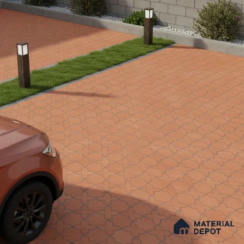 Parking Stone Floor Tile TL 08208 Raven Cotto 16 inch x 16 inch | Vitrified Anti Slip Matte Finish Heavy Duty Tile - 12 mm | Suitable For High Traffic Areas, Parking, Balcony | Pattern Alignment May Vary | 2-3 mm Spacer is Mandatory