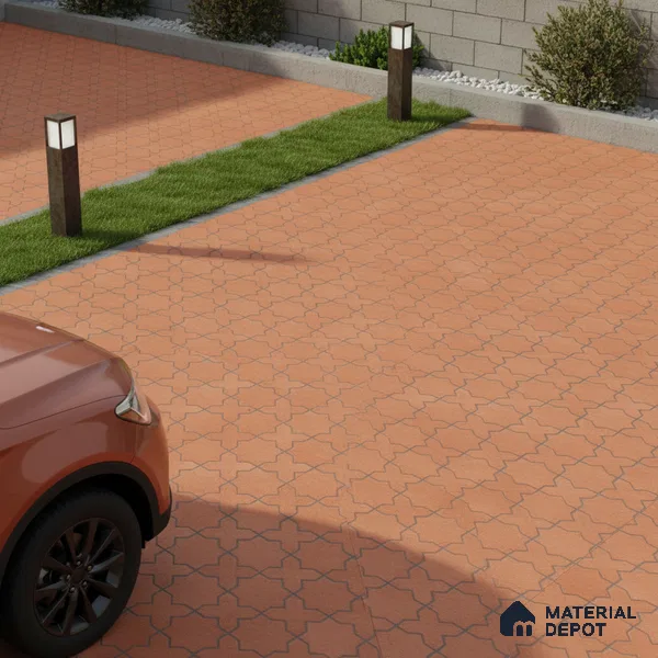 Parking Stone Floor Tile TL 08208 Raven Cotto 16 inch x 16 inch | Vitrified Anti Slip Matte Finish Heavy Duty Tile - 12 mm | Suitable For High Traffic Areas, Parking, Balcony | Pattern Alignment May Vary | 2-3 mm Spacer is Mandatory