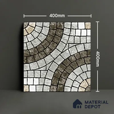 Parking Stone Floor Tile TL 08211 Stratos 16 inch x 16 inch | Vitrified Anti Slip Matte Finish Heavy Duty Tile - 12 mm | Suitable For High Traffic Areas, Parking, Balcony | Pattern Alignment May Vary | 2-3 mm Spacer is Mandatory