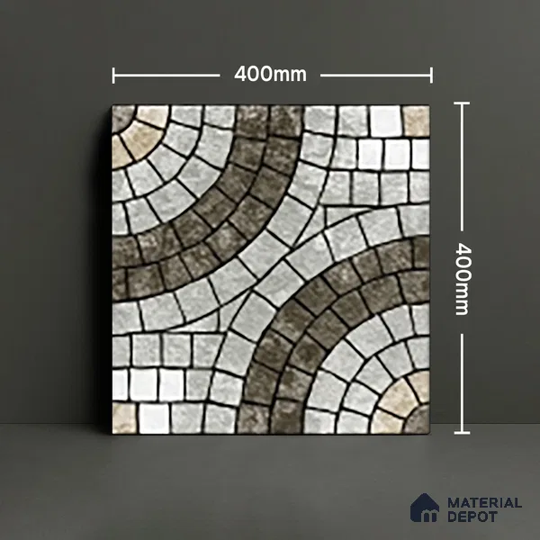 Parking Stone Floor Tile TL 08211 Stratos 16 inch x 16 inch | Vitrified Anti Slip Matte Finish Heavy Duty Tile - 12 mm | Suitable For High Traffic Areas, Parking, Balcony | Pattern Alignment May Vary | 2-3 mm Spacer is Mandatory