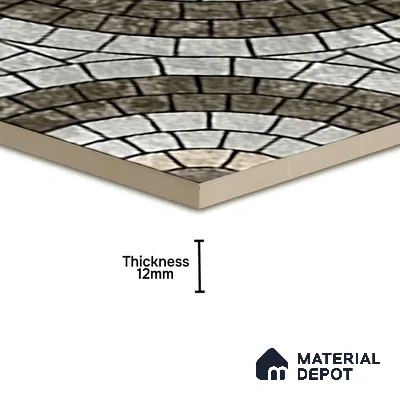 Parking Stone Floor Tile TL 08211 Stratos 16 inch x 16 inch | Vitrified Anti Slip Matte Finish Heavy Duty Tile - 12 mm | Suitable For High Traffic Areas, Parking, Balcony | Pattern Alignment May Vary | 2-3 mm Spacer is Mandatory