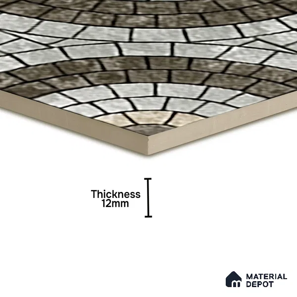 Parking Stone Floor Tile TL 08211 Stratos 16 inch x 16 inch | Vitrified Anti Slip Matte Finish Heavy Duty Tile - 12 mm | Suitable For High Traffic Areas, Parking, Balcony | Pattern Alignment May Vary | 2-3 mm Spacer is Mandatory