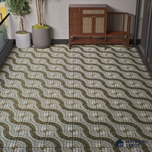 Parking Stone Floor Tile TL 08211 Stratos 16 inch x 16 inch | Vitrified Anti Slip Matte Finish Heavy Duty Tile - 12 mm | Suitable For High Traffic Areas, Parking, Balcony | Pattern Alignment May Vary | 2-3 mm Spacer is Mandatory