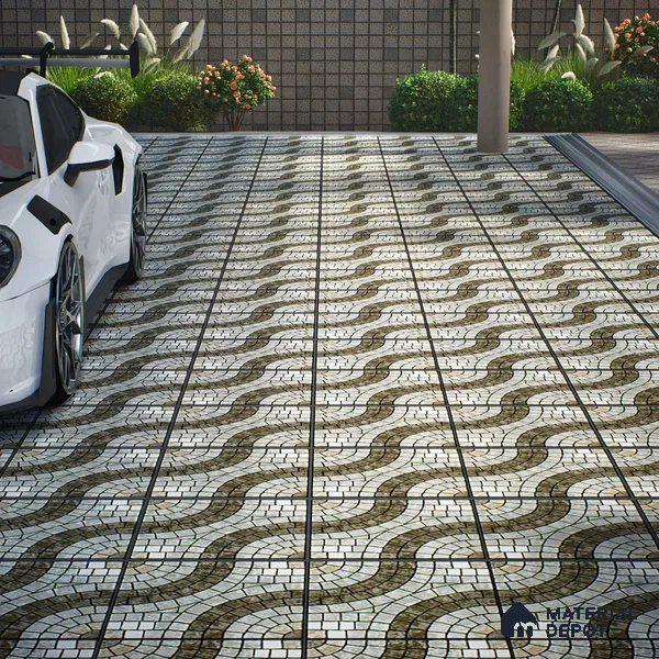Parking Stone Floor Tile TL 08211 Stratos 16 inch x 16 inch | Vitrified Anti Slip Matte Finish Heavy Duty Tile - 12 mm | Suitable For High Traffic Areas, Parking, Balcony | Pattern Alignment May Vary | 2-3 mm Spacer is Mandatory