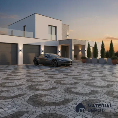 Parking Stone Floor Tile TL 08211 Stratos 16 inch x 16 inch | Vitrified Anti Slip Matte Finish Heavy Duty Tile - 12 mm | Suitable For High Traffic Areas, Parking, Balcony | Pattern Alignment May Vary | 2-3 mm Spacer is Mandatory