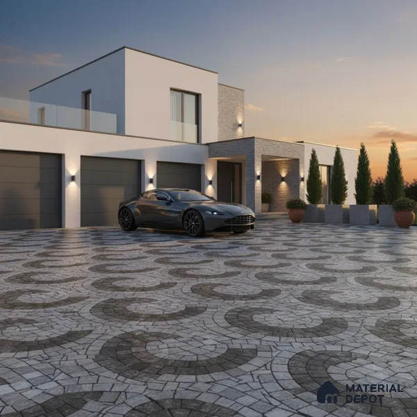 Parking Stone Floor Tile TL 08211 Stratos 16 inch x 16 inch | Vitrified Anti Slip Matte Finish Heavy Duty Tile - 12 mm | Suitable For High Traffic Areas, Parking, Balcony | Pattern Alignment May Vary | 2-3 mm Spacer is Mandatory