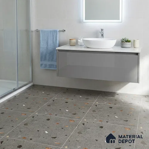 Terrazzo Wall & Floor Tile TL 08214 B Celeste Grafito 2 ft x 2 ft Vitrified Matte Finish - 9 mm