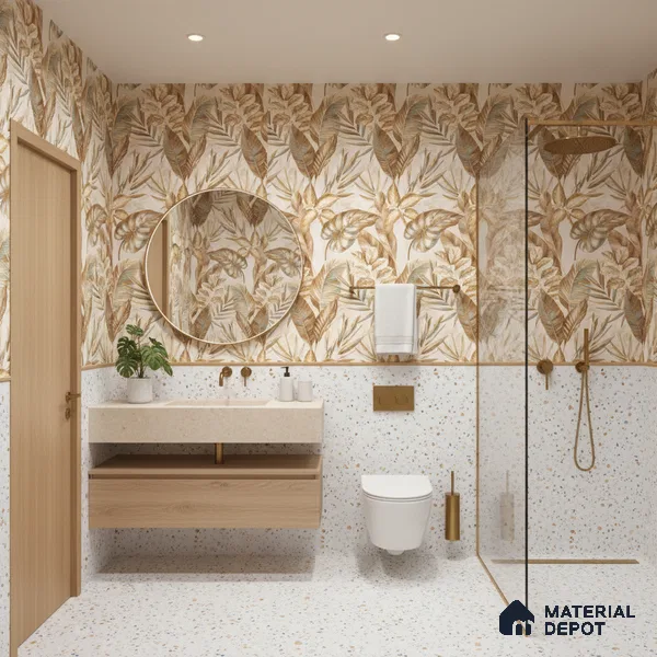 Terrazzo Wall & Floor Tile TL 08214 C Celeste Milk 2 ft x 2 ft Vitrified Matte Finish - 9 mm