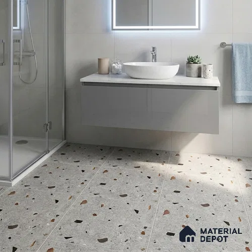 Terrazzo Wall & Floor Tile TL 08214 Celeste Gris 2 ft x 2 ft Vitrified Matte Finish - 9 mm