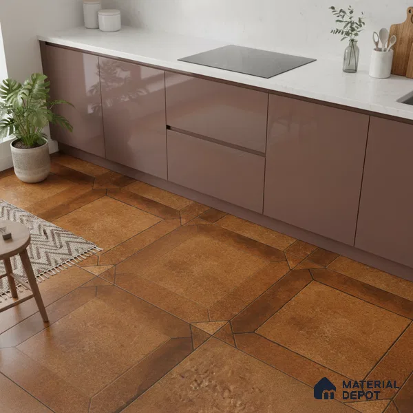 Stone Look Wall & Floor Tile TL 08216 Terra Cotta 2 ft x 2 ft Vitrified Matte Finish - 9 mm | Please Expect a Slight Variation of Pattern