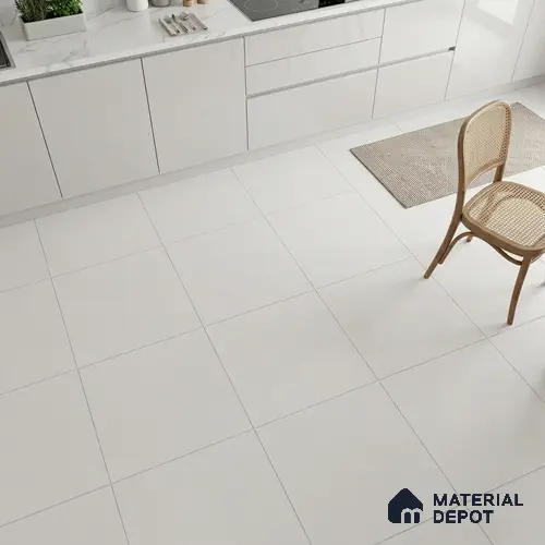 Plain Look Wall & Floor Tile TL 08219 Crystal White 2 ft x 2 ft Vitrified Matte Finish - 9 mm