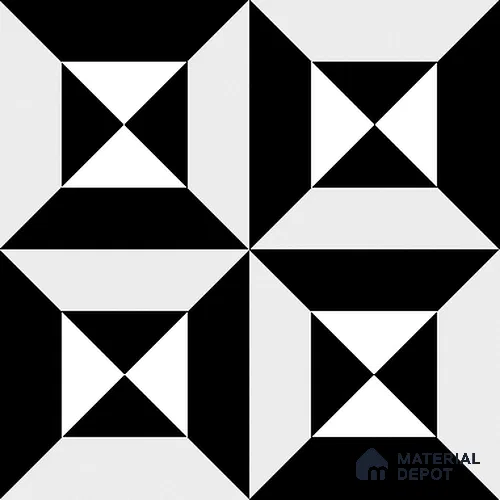 Patterned Look Wall & Floor Tile TL 08221 Delta 2 ft x 2 ft Vitrified Matte Finish - 9 mm | Please Expect a Slight Variation of Pattern