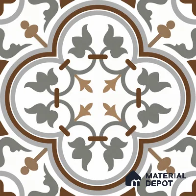 Moroccan Look Wall & Floor Tile TL 08222 Classic French 2 ft x 2 ft Vitrified Matte Finish - 9 mm | Suitable For Kitchen, Foyer, Dining Area | Please Expect a Slight Variation of Pattern