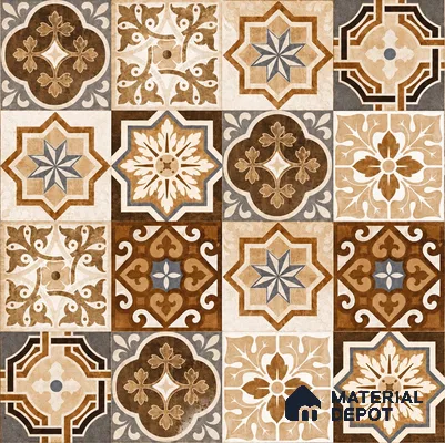 Moroccan Look Wall & Floor Tile TL 08223 Acer 2 ft x 2 ft Vitrified Matte Finish - 9 mm | Suitable For Kitchen Backsplash, Balcony, Dining Area | Please Expect a Slight Variation of Pattern