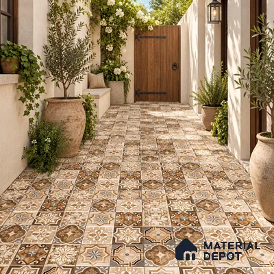 Moroccan Look Wall & Floor Tile TL 08223 Acer 2 ft x 2 ft Vitrified Matte Finish - 9 mm | Suitable For Kitchen Backsplash, Balcony, Dining Area | Please Expect a Slight Variation of Pattern