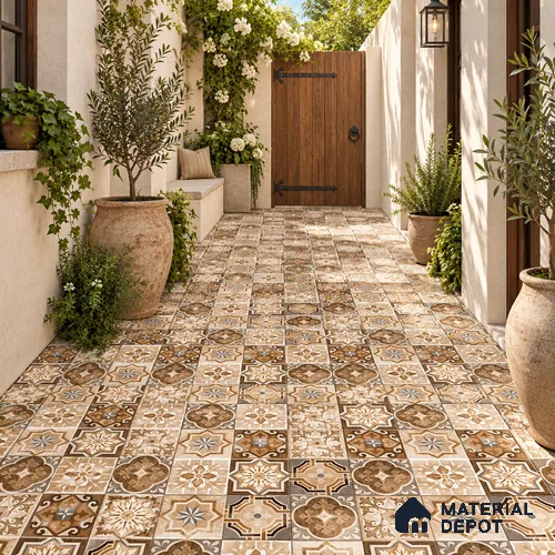 Moroccan Look Wall & Floor Tile TL 08223 Acer 2 ft x 2 ft Vitrified Matte Finish - 9 mm | Suitable For Kitchen Backsplash, Balcony, Dining Area | Please Expect a Slight Variation of Pattern