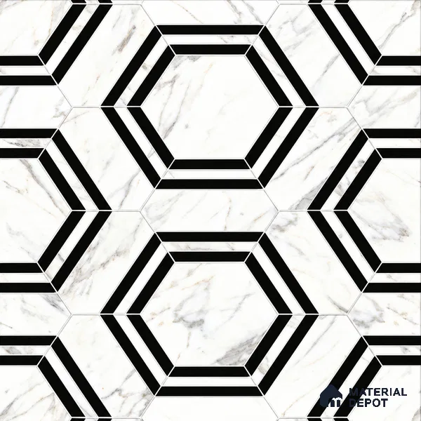Moroccan Look Wall & Floor Tile TL 08224 Hexa White 2 ft x 2 ft Vitrified Matte Finish - 9 mm | Suitable For Kitchen Backsplash, Bathroom, Dining Area | Please Expect a Slight Variation of Pattern