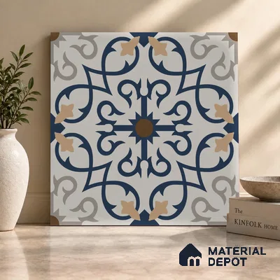 Moroccan Look Wall & Floor Tile TL 08225 Masai 2 ft x 2 ft Vitrified Matte Finish - 9 mm | Suitable For Kitchen Backsplash, Balcony, Dining Area | Please Expect a Slight Variation of Pattern