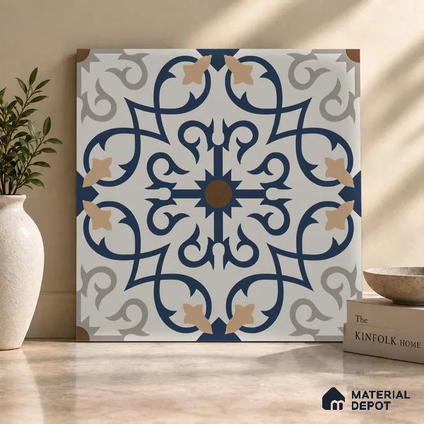 Moroccan Look Wall & Floor Tile TL 08225 Masai 2 ft x 2 ft Vitrified Matte Finish - 9 mm | Suitable For Kitchen Backsplash, Balcony, Dining Area | Please Expect a Slight Variation of Pattern