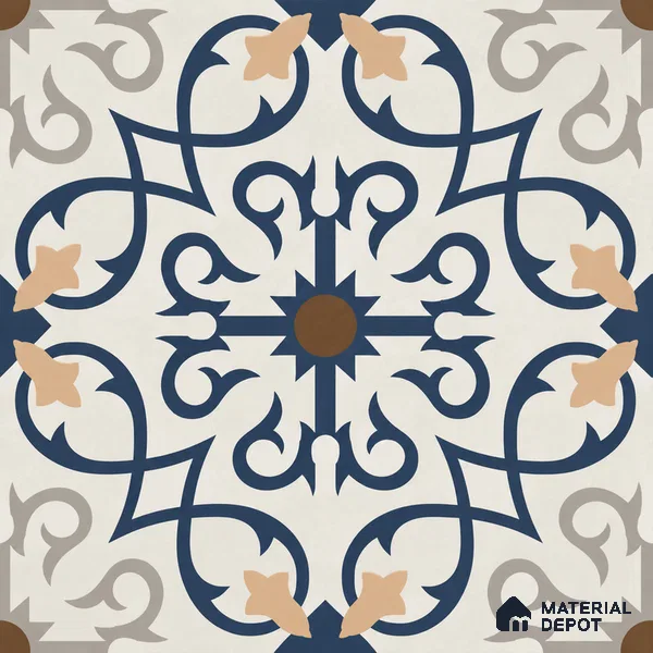 Moroccan Look Wall & Floor Tile TL 08225 Masai 2 ft x 2 ft Vitrified Matte Finish - 9 mm | Suitable For Kitchen Backsplash, Balcony, Dining Area | Please Expect a Slight Variation of Pattern