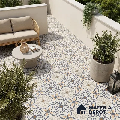 Moroccan Look Wall & Floor Tile TL 08225 Masai 2 ft x 2 ft Vitrified Matte Finish - 9 mm | Suitable For Kitchen Backsplash, Balcony, Dining Area | Please Expect a Slight Variation of Pattern