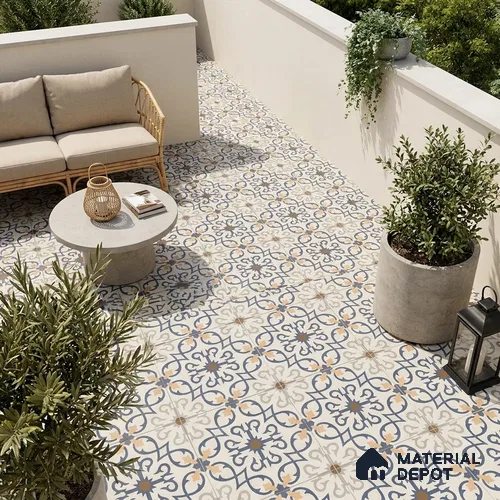 Moroccan Look Wall & Floor Tile TL 08225 Masai 2 ft x 2 ft Vitrified Matte Finish - 9 mm | Suitable For Kitchen Backsplash, Balcony, Dining Area | Please Expect a Slight Variation of Pattern
