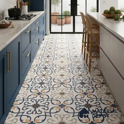 Moroccan Look Wall & Floor Tile TL 08225 Masai 2 ft x 2 ft Vitrified Matte Finish - 9 mm | Suitable For Kitchen Backsplash, Balcony, Dining Area | Please Expect a Slight Variation of Pattern