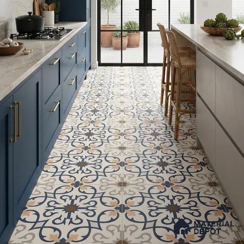Moroccan Look Wall & Floor Tile TL 08225 Masai 2 ft x 2 ft Vitrified Matte Finish - 9 mm | Suitable For Kitchen Backsplash, Balcony, Dining Area | Please Expect a Slight Variation of Pattern