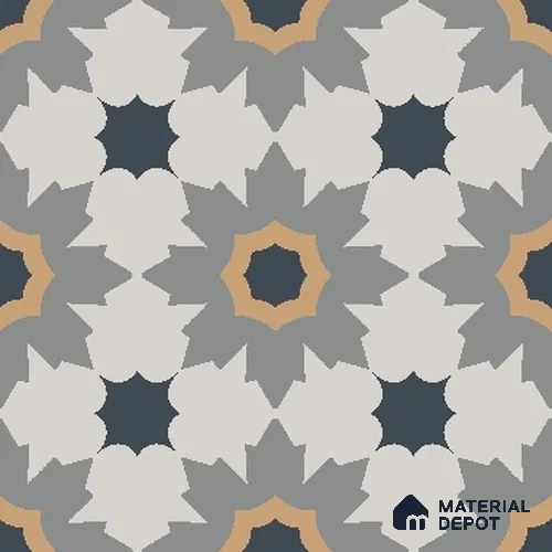 Patterned Look Wall & Floor Tile TL 08226 Utopia Gris 2 ft x 2 ft Vitrified Matte Finish - 9 mm | Please Expect a Slight Variation of Pattern