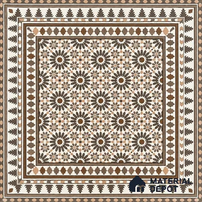 Moroccan Look Wall & Floor Tile TL 08227 Myra 2 ft x 2 ft Vitrified Matte Finish - 9 mm | Suitable For Kitchen, Bedroom, Dining Area | Please Expect a Slight Variation of Pattern