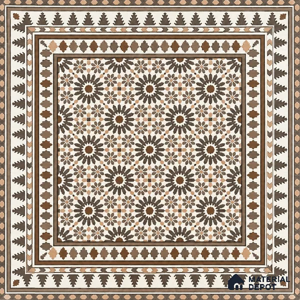 Moroccan Look Wall & Floor Tile TL 08227 Myra 2 ft x 2 ft Vitrified Matte Finish - 9 mm | Suitable For Kitchen, Bedroom, Dining Area | Please Expect a Slight Variation of Pattern