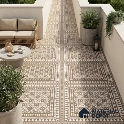 Moroccan Look Wall & Floor Tile TL 08227 Myra 2 ft x 2 ft Vitrified Matte Finish - 9 mm | Suitable For Kitchen, Bedroom, Dining Area | Please Expect a Slight Variation of Pattern