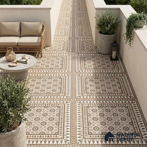 Moroccan Look Wall & Floor Tile TL 08227 Myra 2 ft x 2 ft Vitrified Matte Finish - 9 mm | Suitable For Kitchen, Bedroom, Dining Area | Please Expect a Slight Variation of Pattern