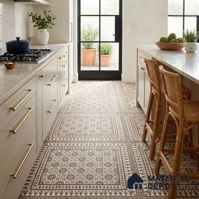 Moroccan Look Wall & Floor Tile TL 08227 Myra 2 ft x 2 ft Vitrified Matte Finish - 9 mm | Suitable For Kitchen, Bedroom, Dining Area | Please Expect a Slight Variation of Pattern