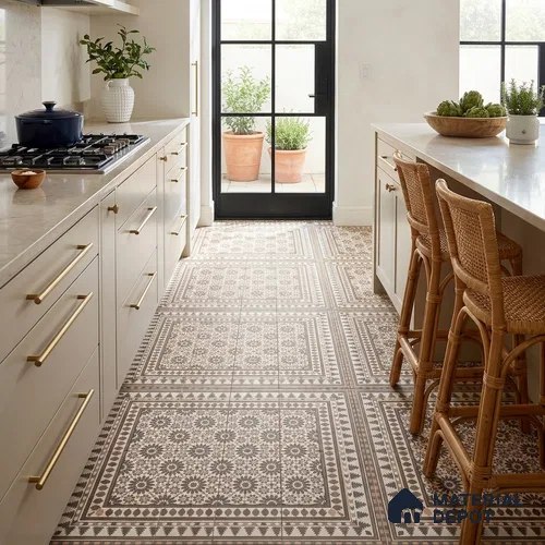 Moroccan Look Wall & Floor Tile TL 08227 Myra 2 ft x 2 ft Vitrified Matte Finish - 9 mm | Suitable For Kitchen, Bedroom, Dining Area | Please Expect a Slight Variation of Pattern