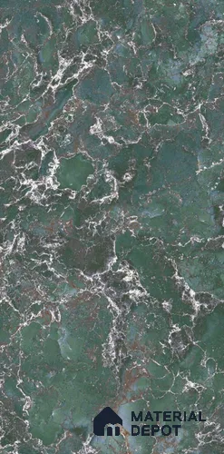 Marble Look Floor & Wall Tile TL 08241 Irish Green 4 ft x 2 ft High Gloss Finish Vitrified Tile - 9 mm | Suitable for Living Room, Bedroom & Bathroom