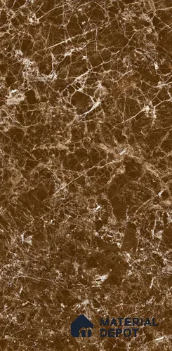 Marble Emperador Wall & Floor Tile TL 08243 Chocolate Brown 4 ft x 2 ft High Gloss Finish Vitrified Tile - 9 mm | 3 Random Designs | Suitable For Living Room, Bedroom, Dining