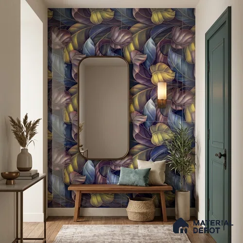 Tropical Wall Tile TL 08250 Garden Wall 4 ft x 2 ft High Gloss Finish Vitrified Tile - 9 mm | Suitable for Bathroom, Accent/Feature Wall, Dining Area