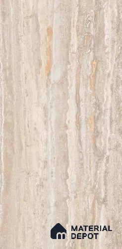 Stone Floor & Wall Tile TL 08254 B Travertine Ivory 4 ft x 2 ft Carving Matte Finish Vitrified Tile - 9 mm | Suitable for Living Room, Bedroom & Bathroom