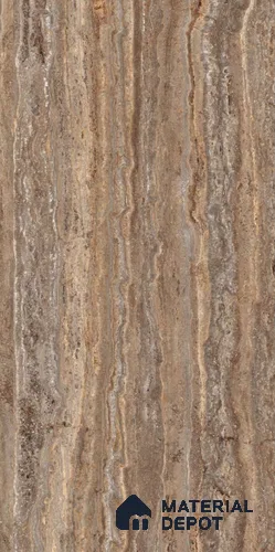 Stone Floor & Wall Tile TL 08254 Travertine Bruno 4 ft x 2 ft Carving Matte Finish Vitrified Tile - 9 mm | Suitable for Living Room, Bedroom & Bathroom