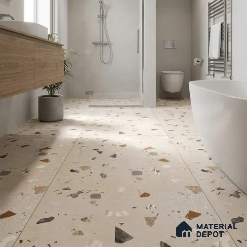 Terrazzo Wall & Floor Tile TL 08264 Latte Beige 4 ft x 2 ft Matte Finish Vitrified Tile - 9 mm