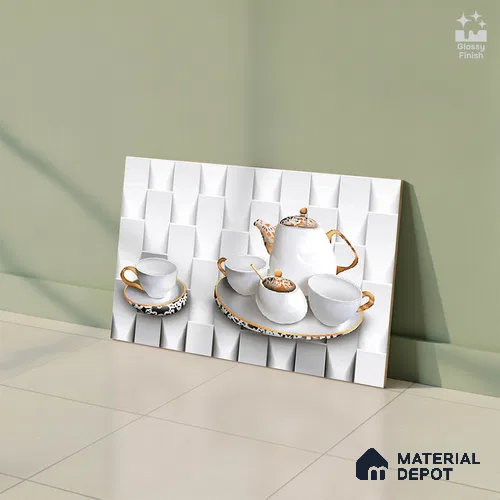 Patterned Tile TL 08273 B 1692 K1 18 x 12 inch Ceramic Glossy Finish - 7 mm